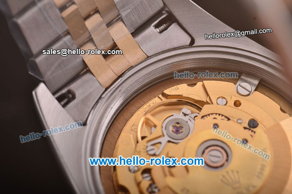 Rolex Datejust Swiss ETA 2836 Automatic Diamond Bezel with White MOP Dial and 18K Gold Strap - 1:1 Original - Click Image to Close